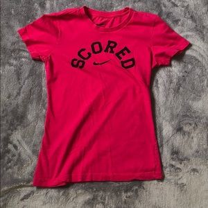 Nike Slim Fit Scored T Shirt in Hot Pink